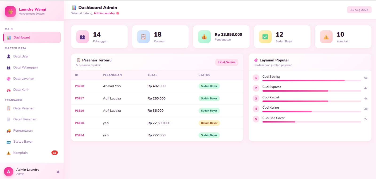 Laundry Management System